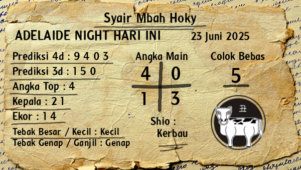 Prediksi Adelaide Night