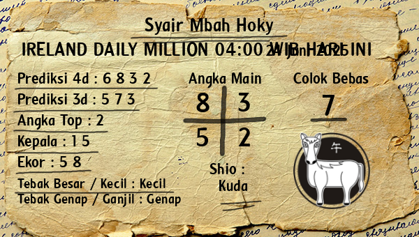 Prediksi Ireland Daily Million 04:00 WIB