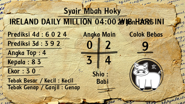 Prediksi Ireland Daily Million 04:00 WIB