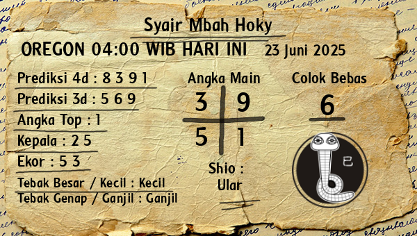 Prediksi Oregon 04:00 WIB