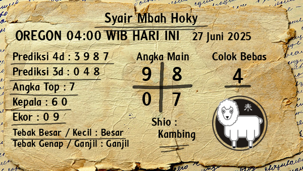 Prediksi Oregon 04:00 WIB