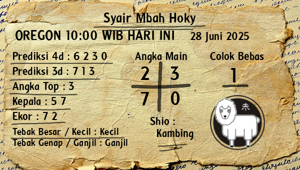 Prediksi Oregon 10:00 WIB