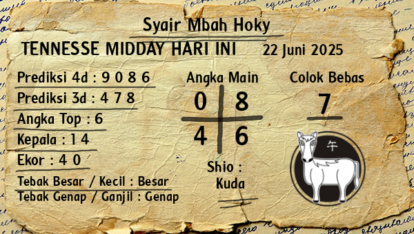 Prediksi Tennesse Midday