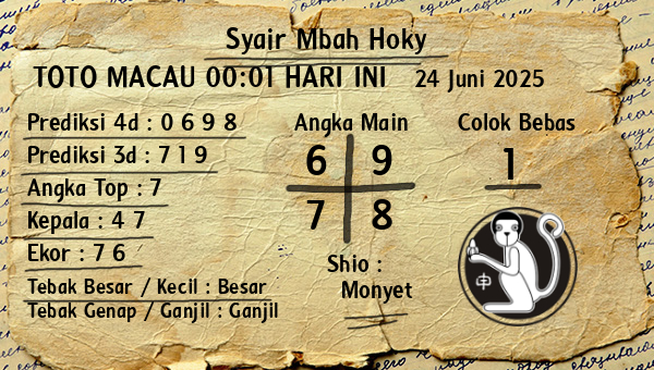 Prediksi Toto Macau 00:01