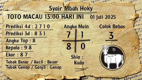 Prediksi Toto Macau 13:00