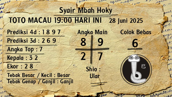 Prediksi Toto Macau 19:00