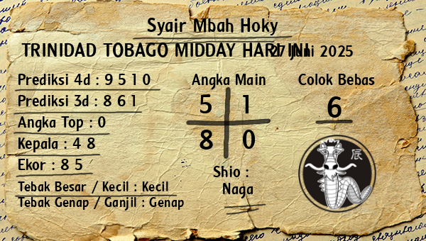 Prediksi Trinidad Tobago Midday