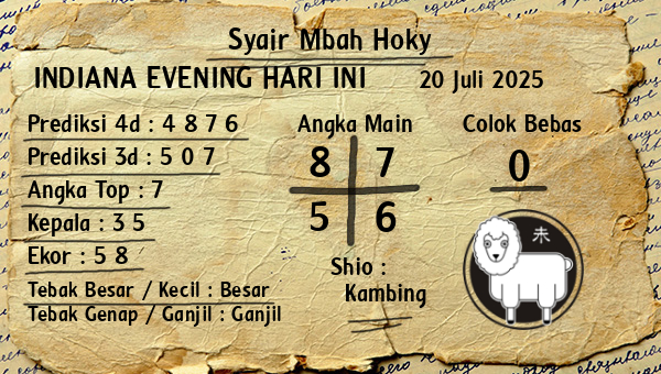 Prediksi Indiana Evening