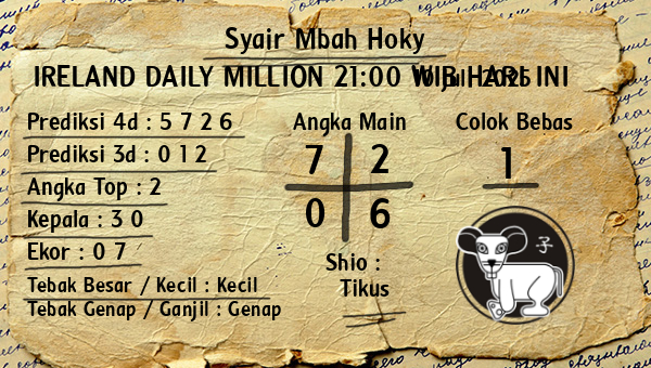 Prediksi Ireland Daily Million 21:00 WIB
