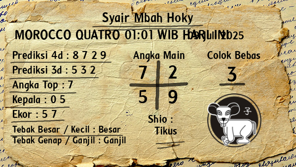 Prediksi Morocco Quatro 01:01 WIB