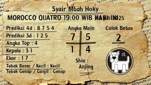 Prediksi Morocco Quatro 19:00 WIB