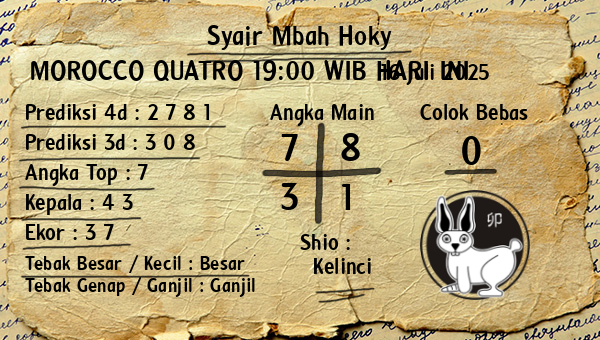 Prediksi Morocco Quatro 19:00 WIB