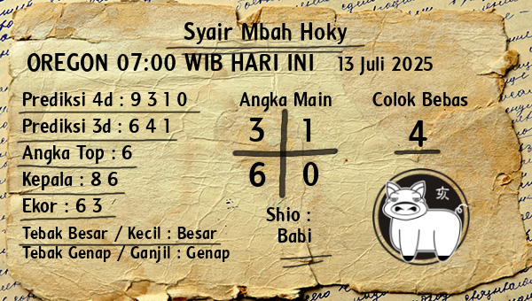 Prediksi Oregon 07:00 WIB
