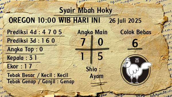 Prediksi Oregon 10:00 WIB