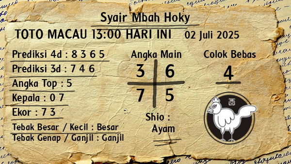 Prediksi Toto Macau 13:00