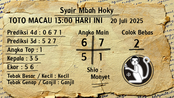 Prediksi Toto Macau 13:00