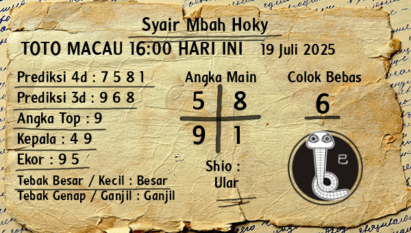 Prediksi Toto Macau 16:00