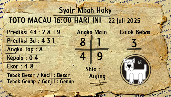 Prediksi Toto Macau 16:00
