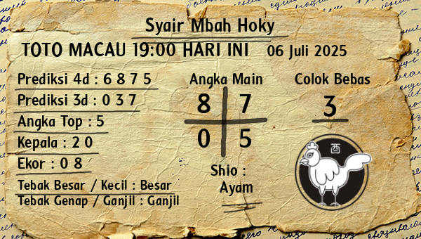 Prediksi Toto Macau 19:00