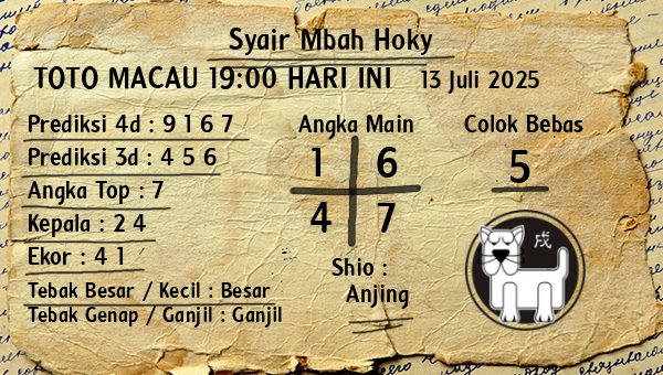 Prediksi Toto Macau 19:00