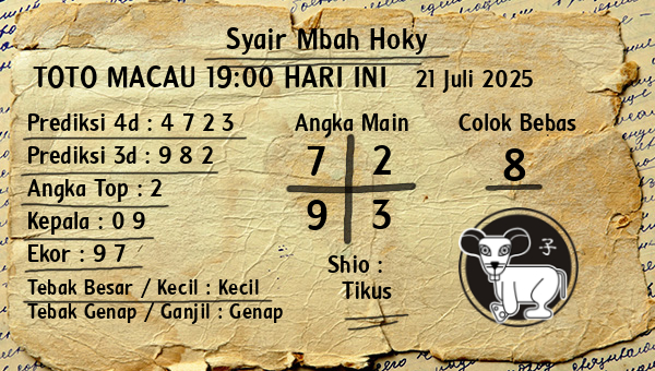 Prediksi Toto Macau 19:00