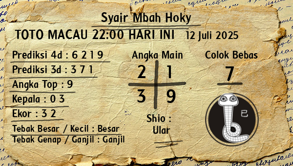 Prediksi Toto Macau 22:00
