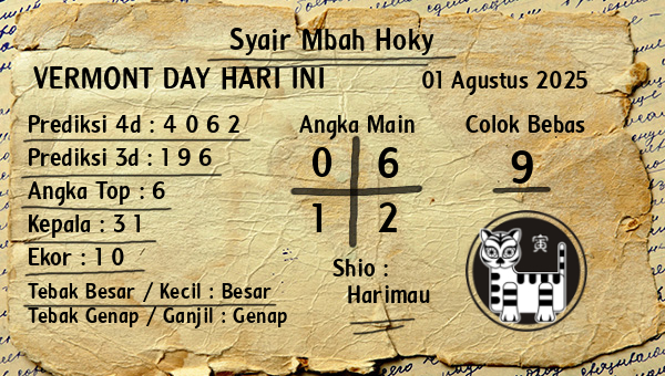 Prediksi Vermont Day