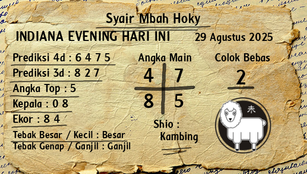 Prediksi Indiana Evening
