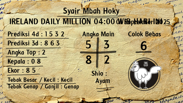 Prediksi Ireland Daily Million 04:00 WIB