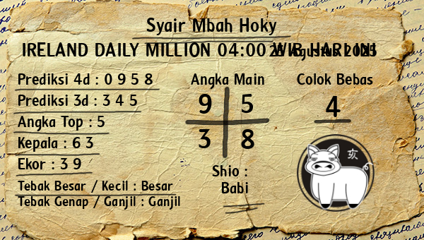 Prediksi Ireland Daily Million 04:00 WIB