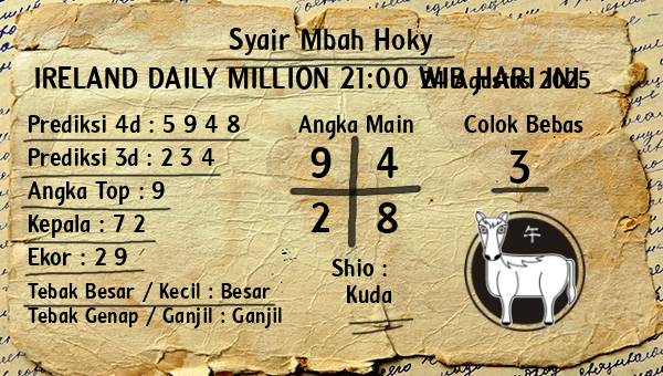 Prediksi Ireland Daily Million 21:00 WIB