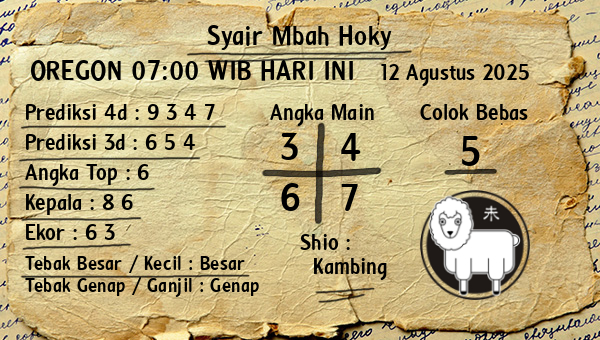 Prediksi Oregon 07:00 WIB