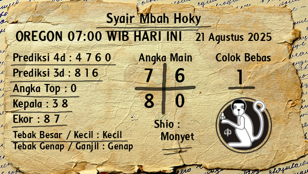 Prediksi Oregon 07:00 WIB