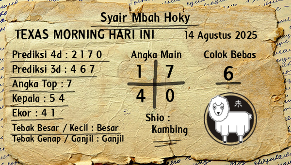 Prediksi Texas Morning