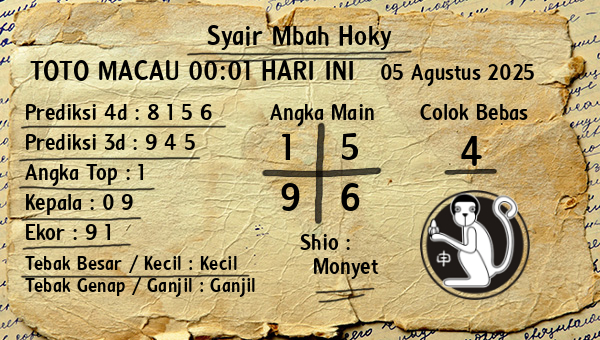 Prediksi Toto Macau 00:01