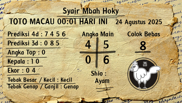 Prediksi Toto Macau 00:01