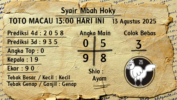 Prediksi Toto Macau 13:00