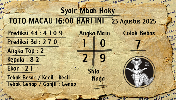 Prediksi Toto Macau 16:00