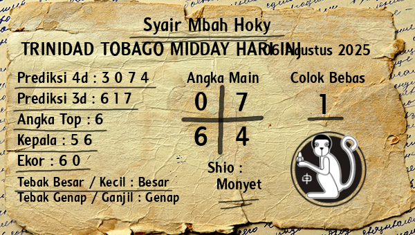 Prediksi Trinidad Tobago Midday