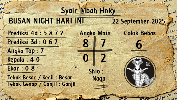 Prediksi Busan Night