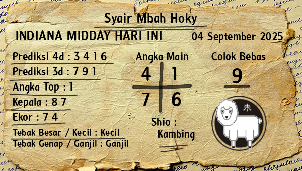 Prediksi Indiana Midday