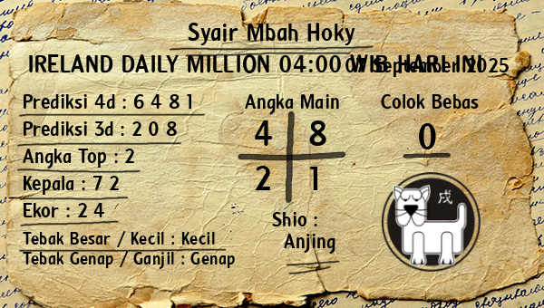Prediksi Ireland Daily Million 04:00 WIB