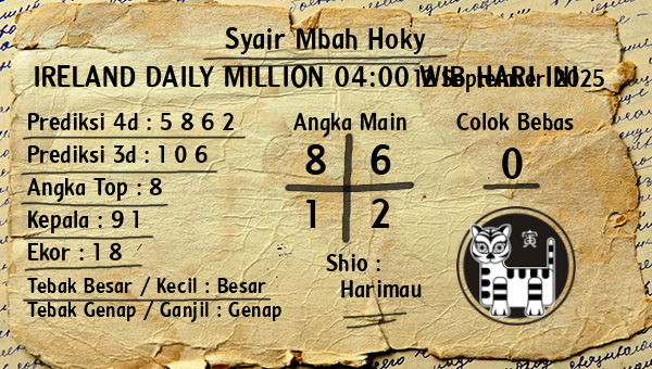 Prediksi Ireland Daily Million 04:00 WIB