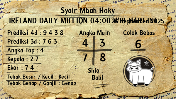 Prediksi Ireland Daily Million 04:00 WIB