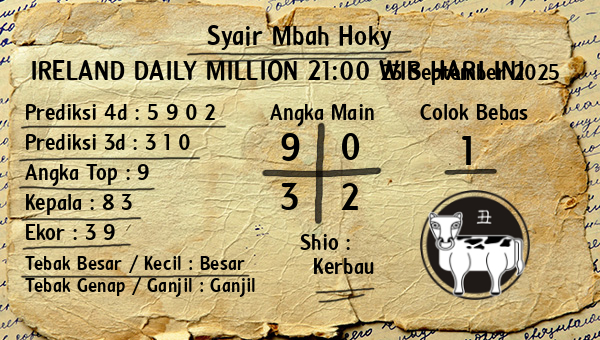 Prediksi Ireland Daily Million 21:00 WIB