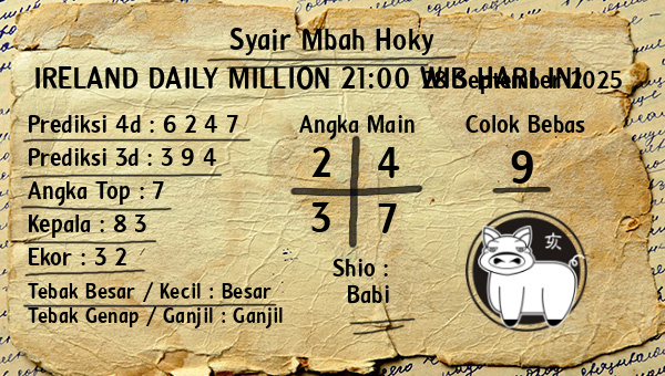 Prediksi Ireland Daily Million 21:00 WIB