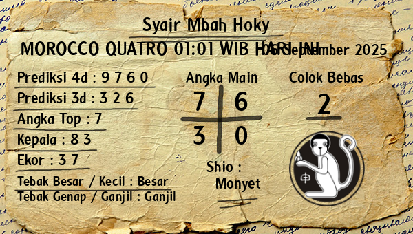 Prediksi Morocco Quatro 01:01 WIB