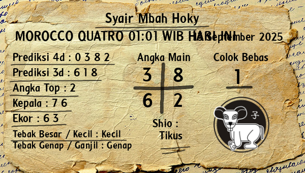 Prediksi Morocco Quatro 01:01 WIB