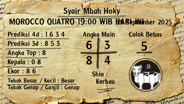 Prediksi Morocco Quatro 19:00 WIB