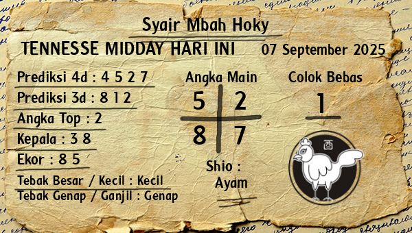 Prediksi Tennesse Midday